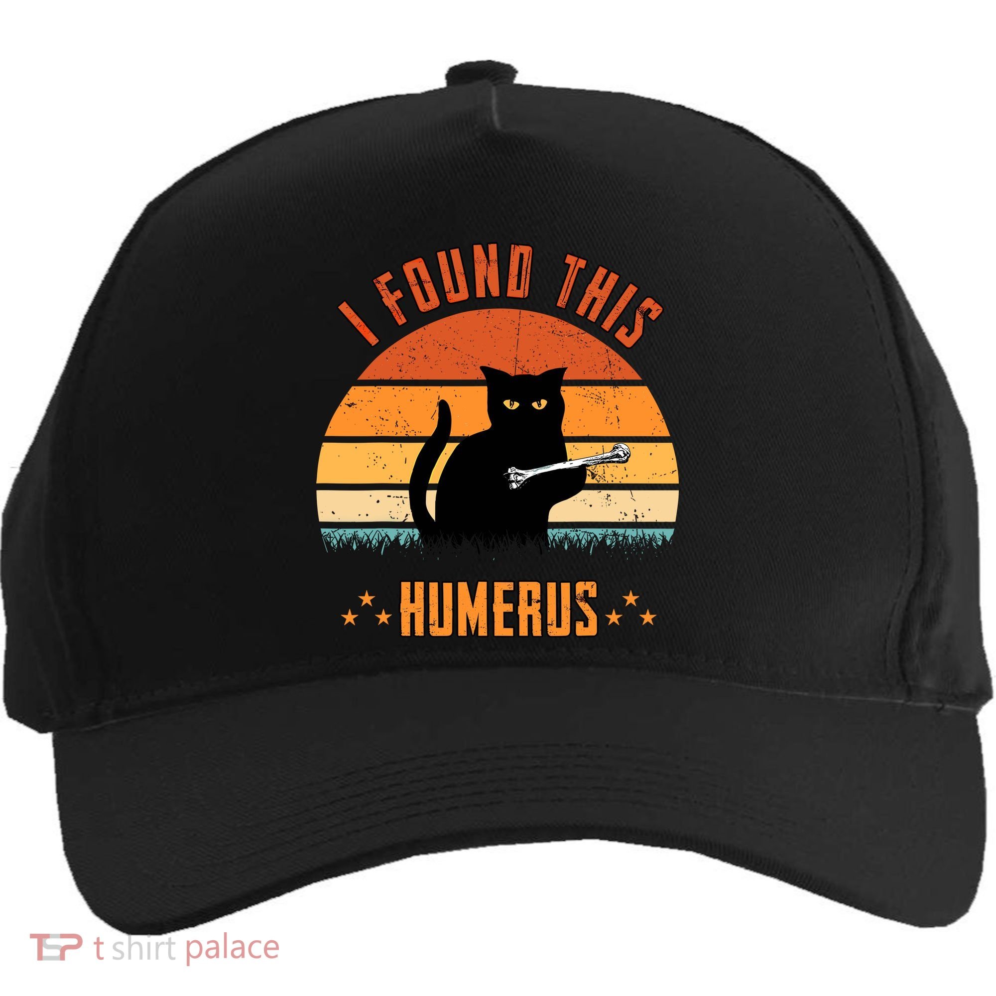 Scary I Found This Humerus Cat Black Humorous Five-Panel Snapback Cap