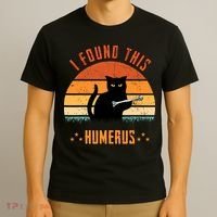 Scary I Found This Humerus Cat Black Humorous T-Shirt thumb 3