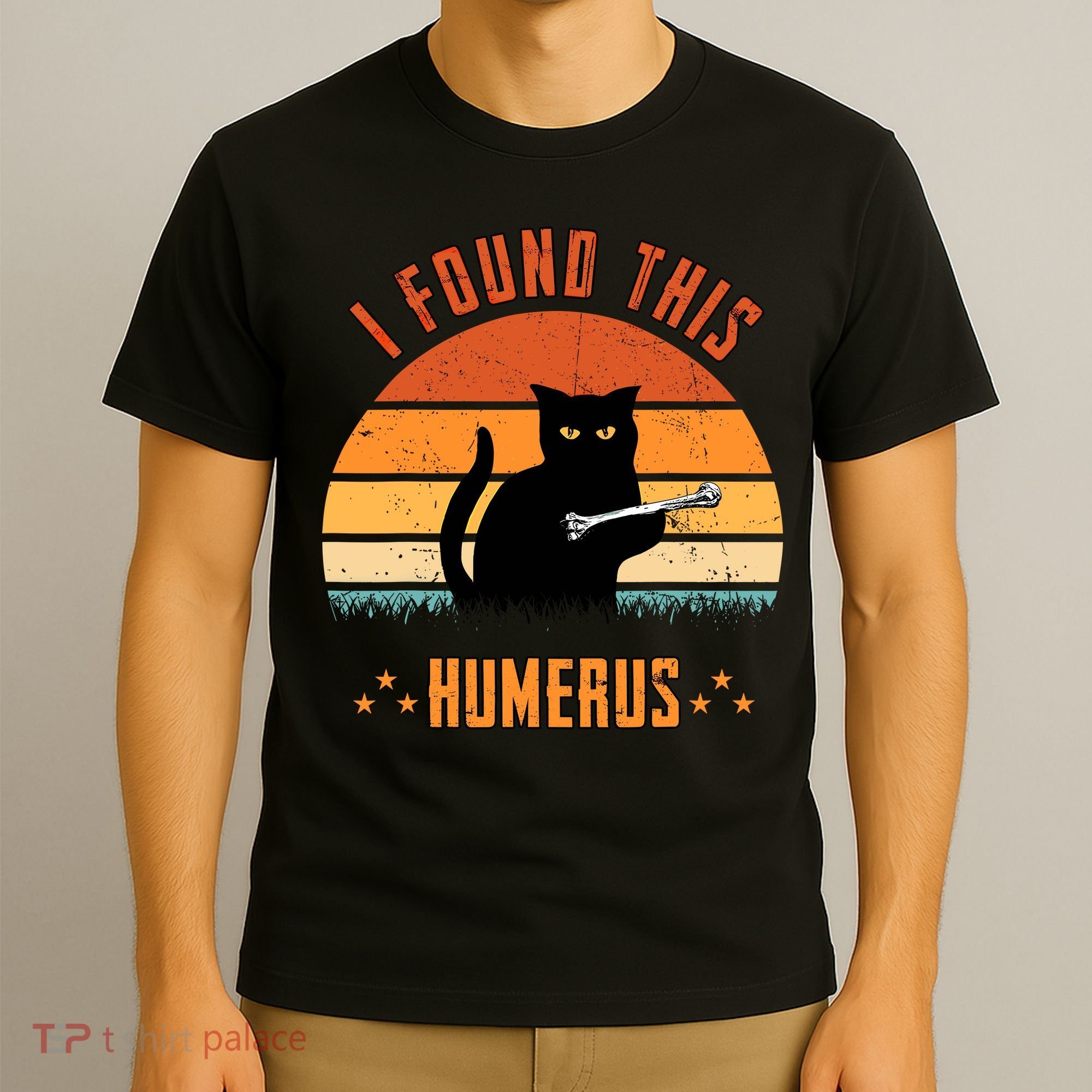 Scary I Found This Humerus Cat Black Humorous T-Shirt