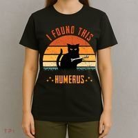 Scary I Found This Humerus Cat Black Humorous T-Shirt thumb 4