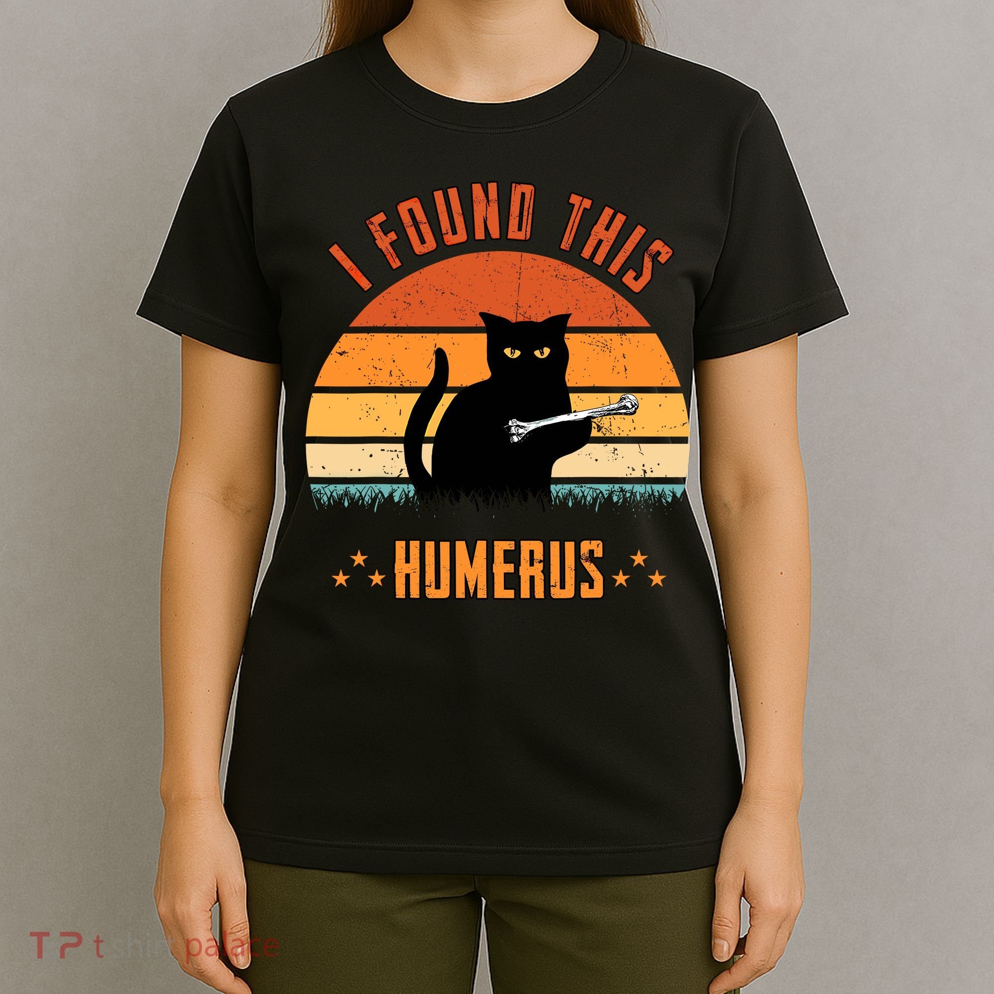 Scary I Found This Humerus Cat Black Humorous T-Shirt