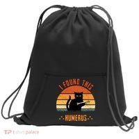 Scary I Found This Humerus Cat Black Humorous Sweatshirt Cinch Pack Bag thumb 0