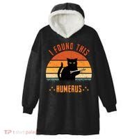 Scary I Found This Humerus Cat Black Humorous Hooded Wearable Blanket thumb 0