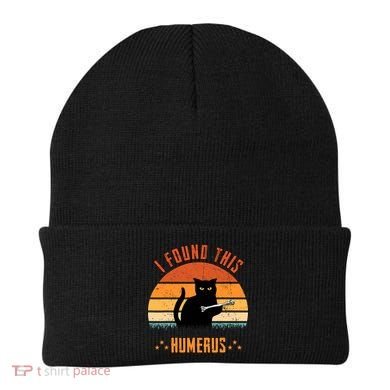 Scary I Found This Humerus Cat Black Humorous Beanie
