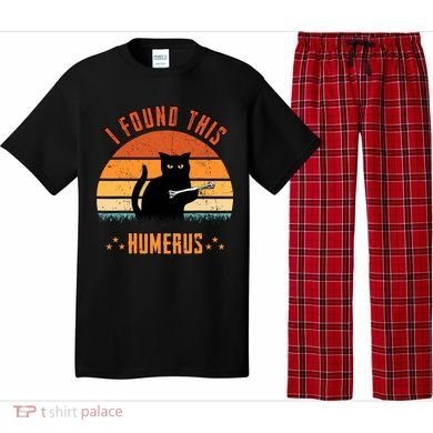 Scary I Found This Humerus Cat Black Humorous Pajama Set