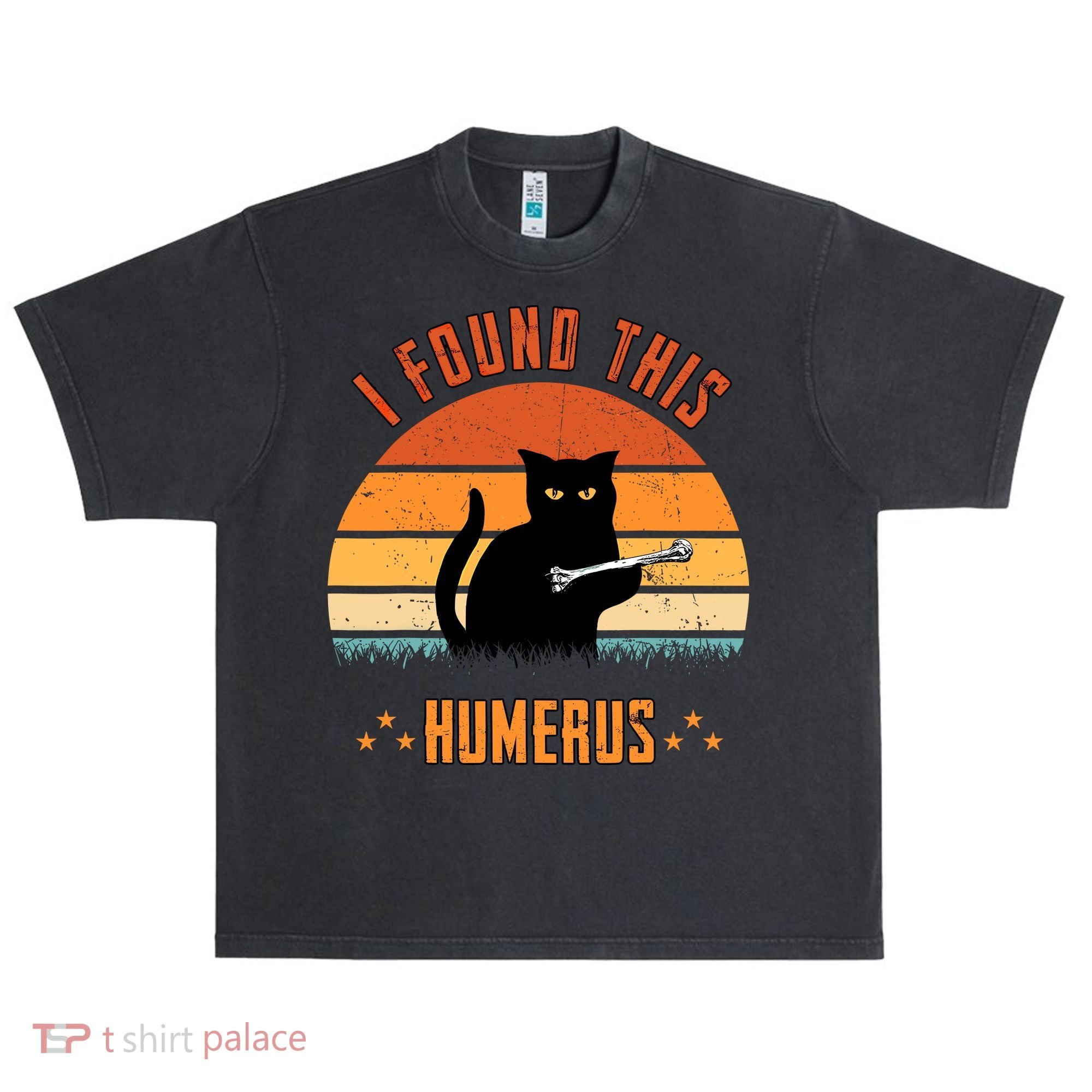 Scary I Found This Humerus Cat Black Humorous Urban Oversized Heavyweight T-Shirt