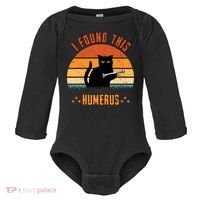 Scary I Found This Humerus Cat Black Humorous Baby Long Sleeve Bodysuit thumb 0