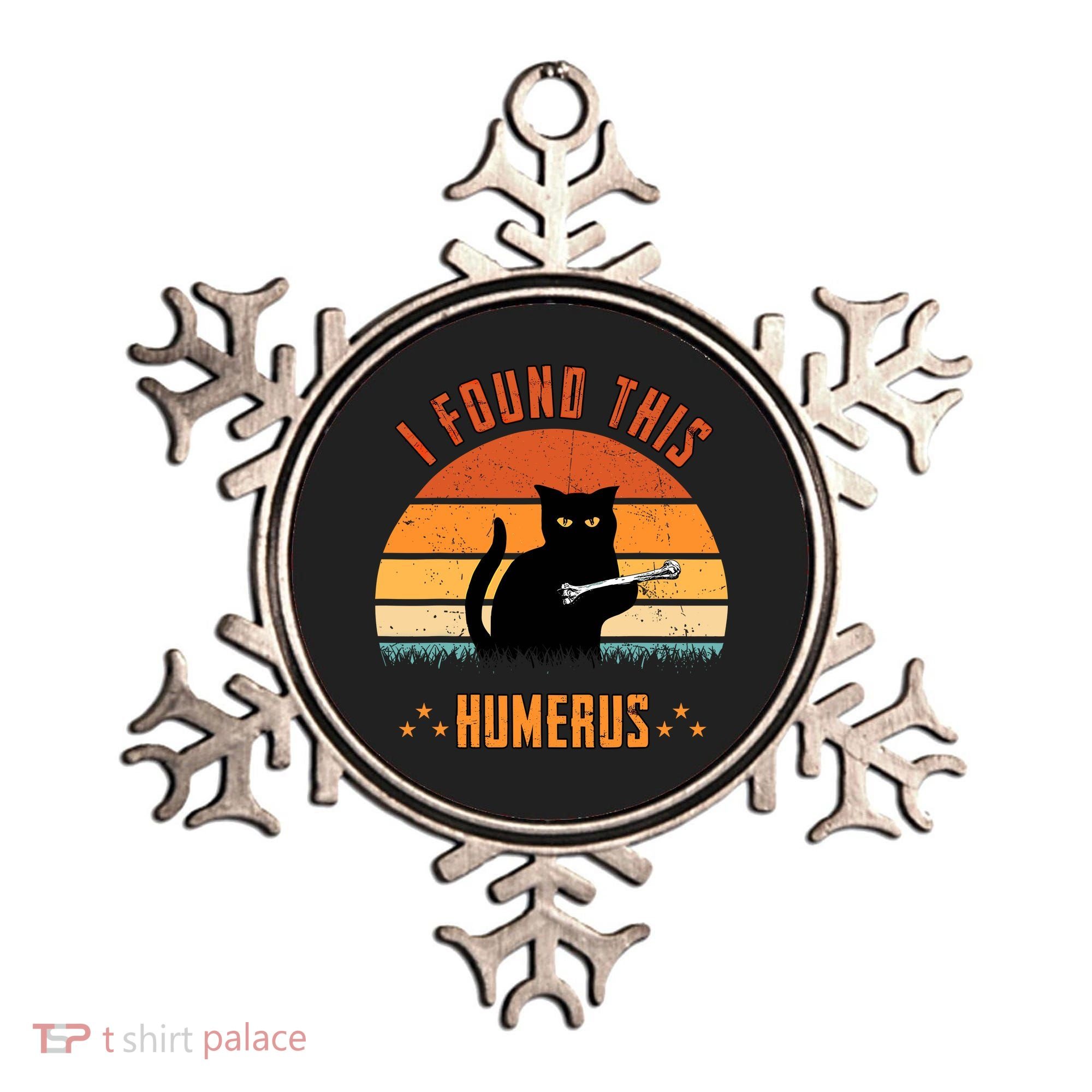 Scary I Found This Humerus Cat Black Humorous Ornament