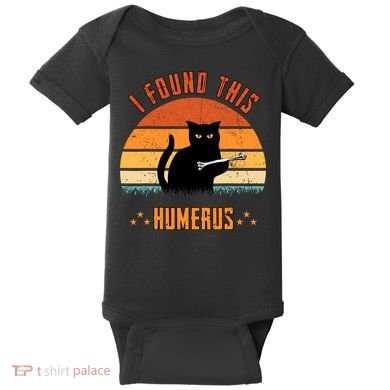 Scary I Found This Humerus Cat Black Humorous Baby Bodysuit