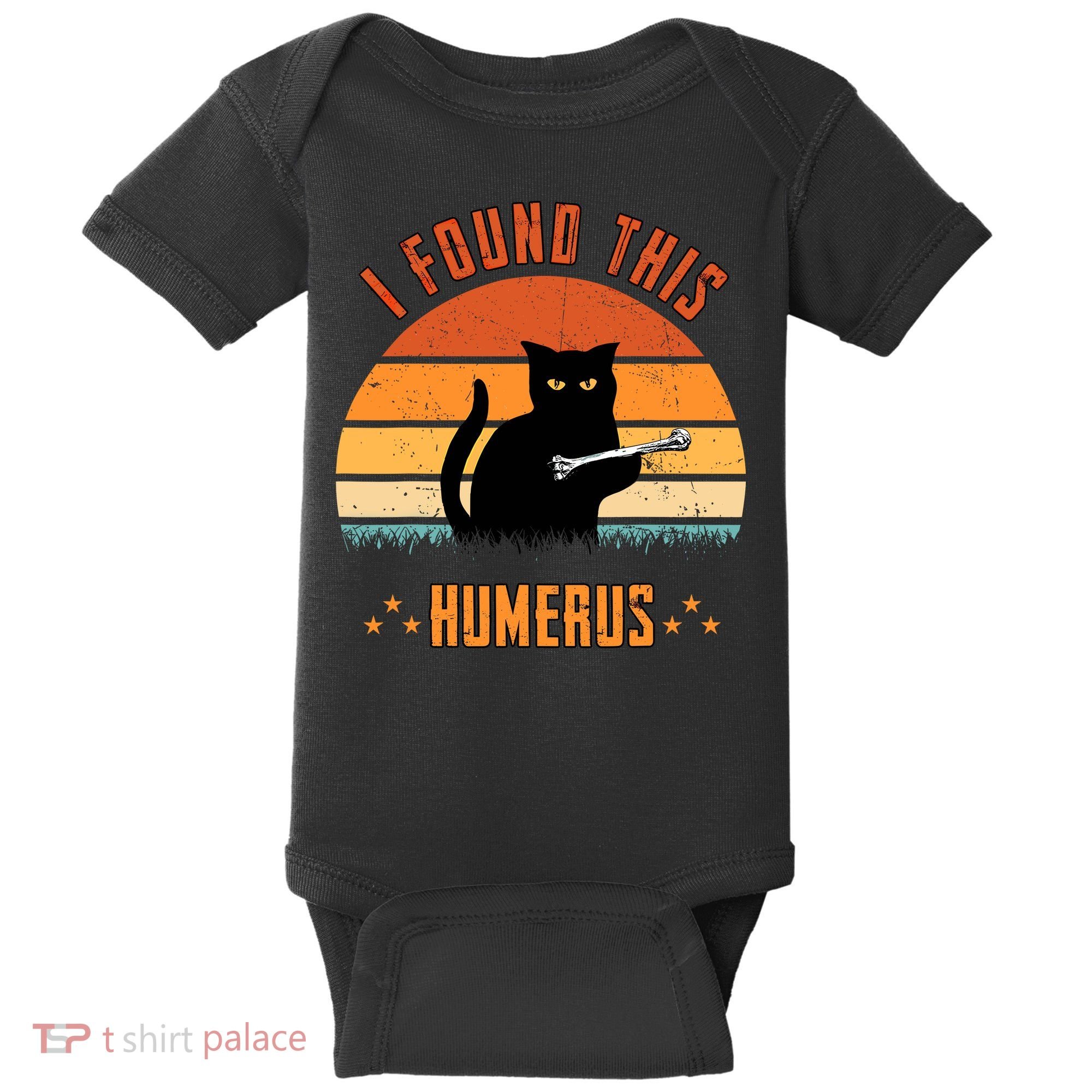Scary I Found This Humerus Cat Black Humorous Baby Bodysuit