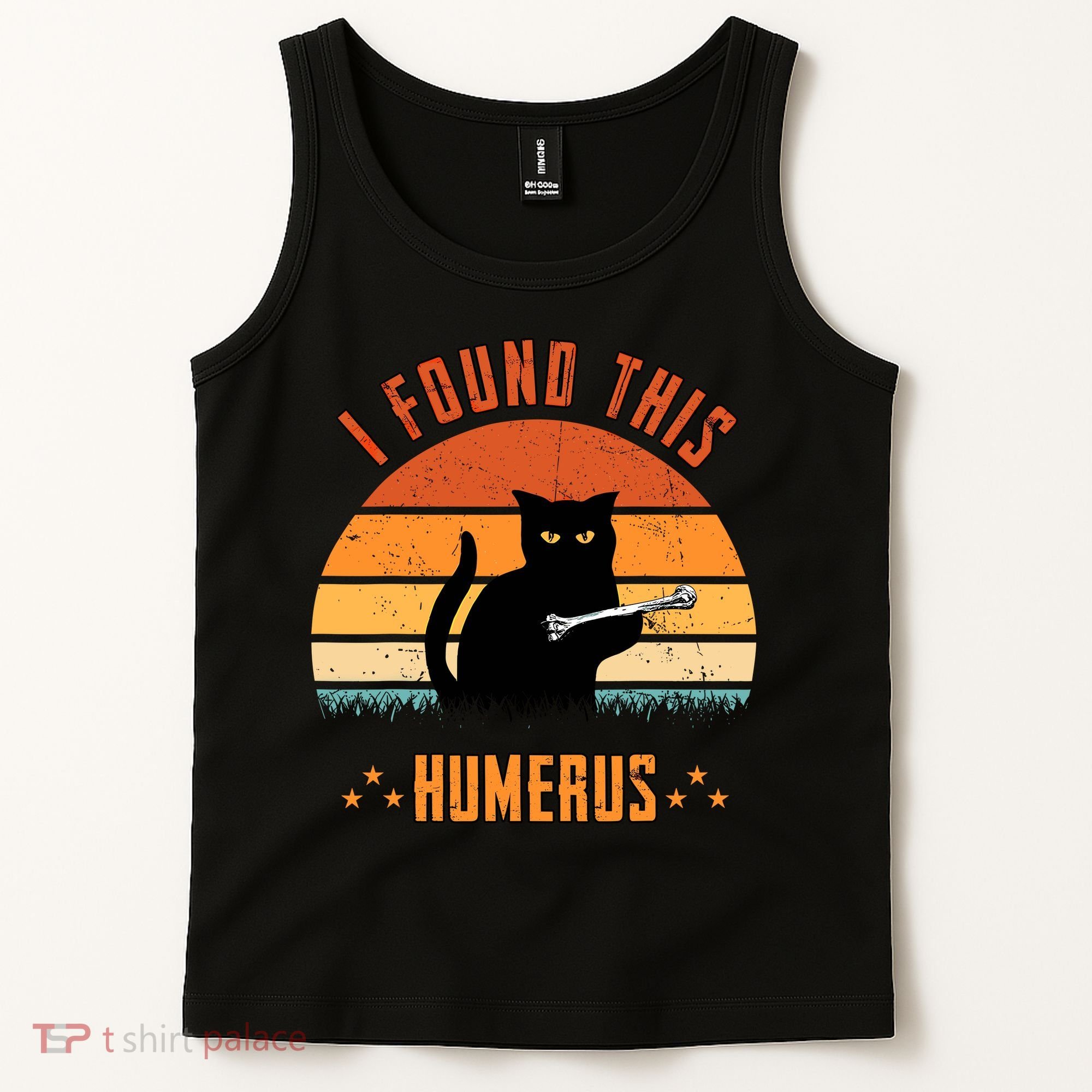 Scary I Found This Humerus Cat Black Humorous Tank Top