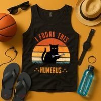 Scary I Found This Humerus Cat Black Humorous Tank Top thumb 4