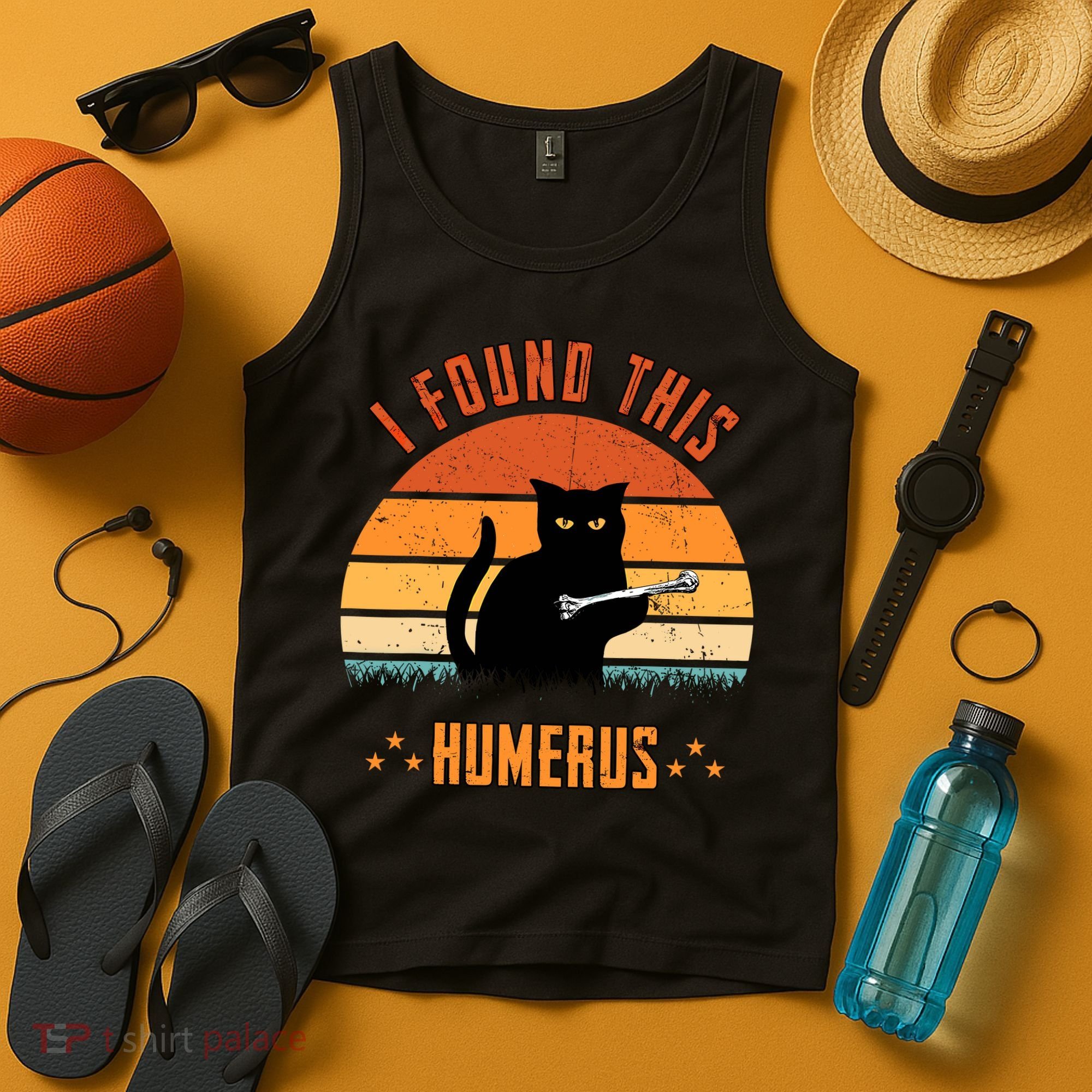Scary I Found This Humerus Cat Black Humorous Tank Top