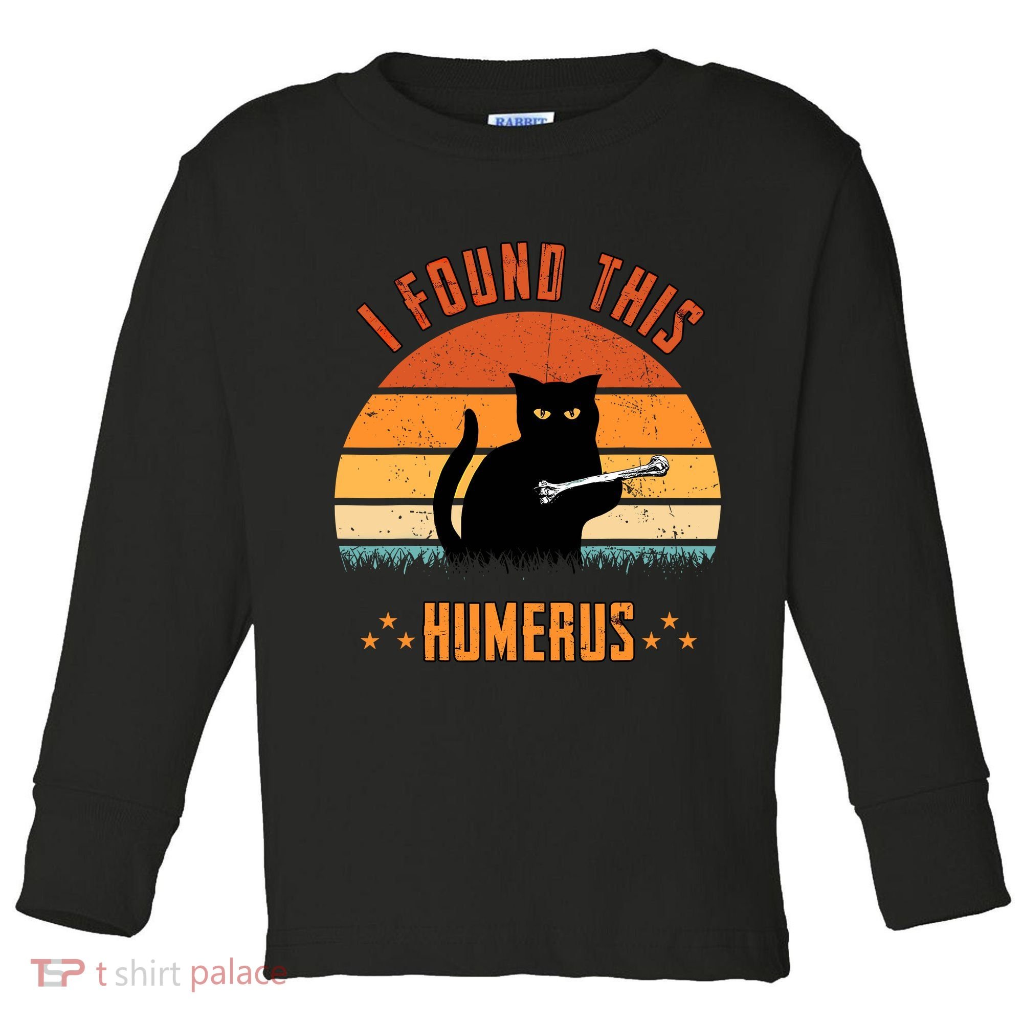 Scary I Found This Humerus Cat Black Humorous Toddler Long Sleeve Shirt