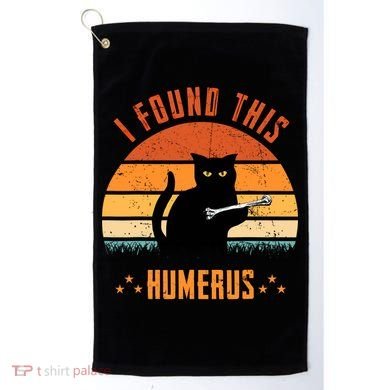 Scary I Found This Humerus Cat Black Humorous Golf Towel