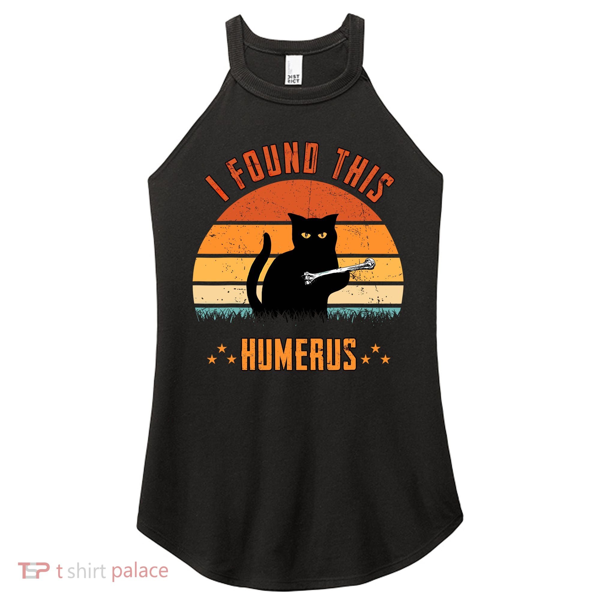 Scary I Found This Humerus Cat Black Humorous Women's Perfect Tri Rocker Tank
