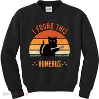 Scary I Found This Humerus Cat Black Humorous Kids Sweatshirt thumb 0