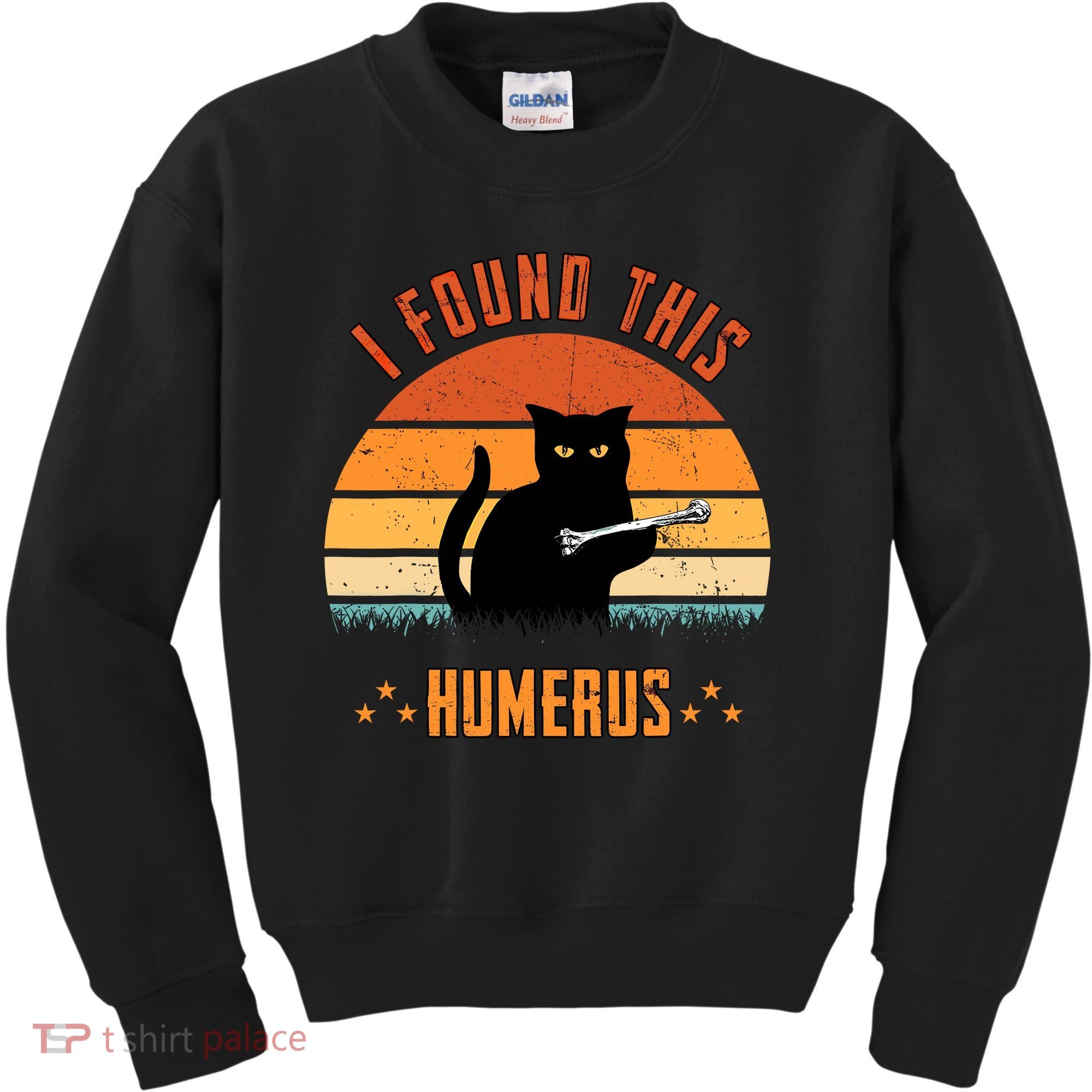 Scary I Found This Humerus Cat Black Humorous Kids Sweatshirt