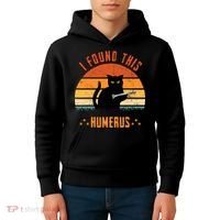 Scary I Found This Humerus Cat Black Humorous Kids Hoodie thumb 4