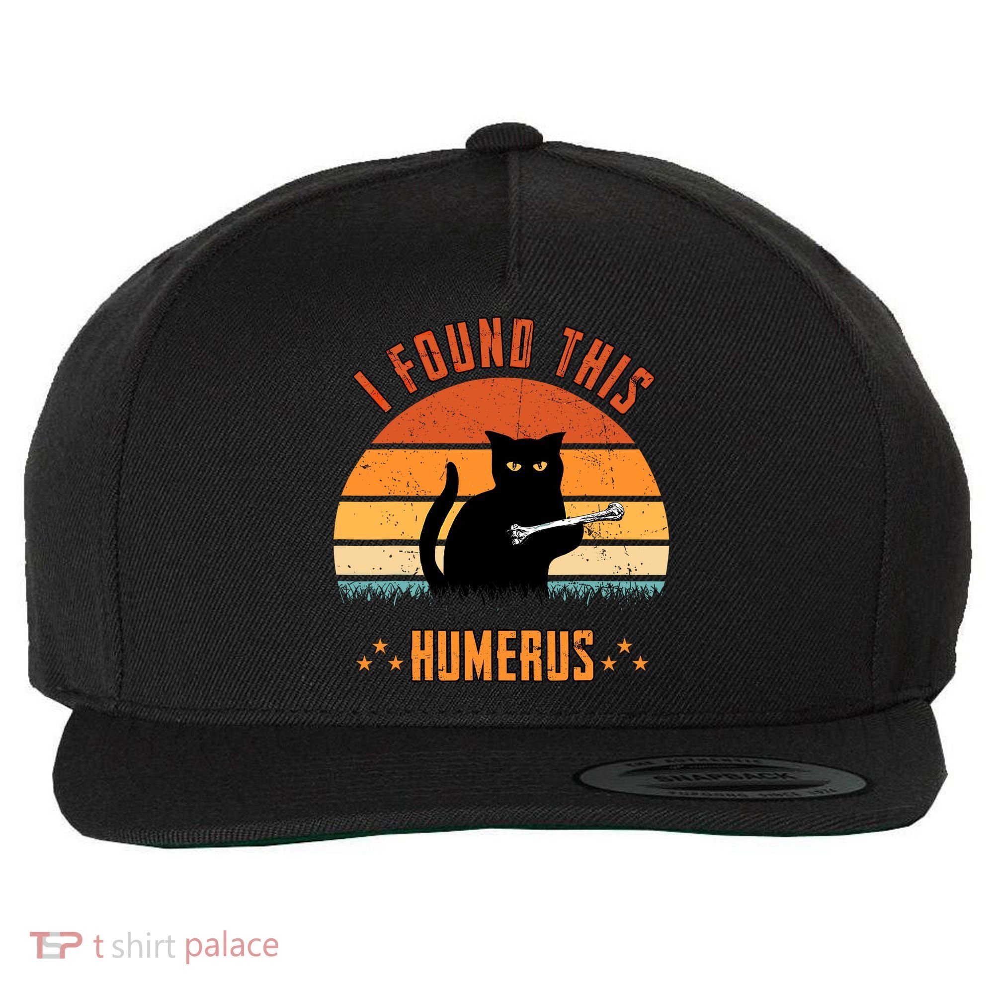 Scary I Found This Humerus Cat Black Humorous Wool Snapback Cap