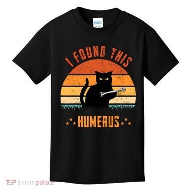 Scary I Found This Humerus Cat Black Humorous Kids T-Shirt