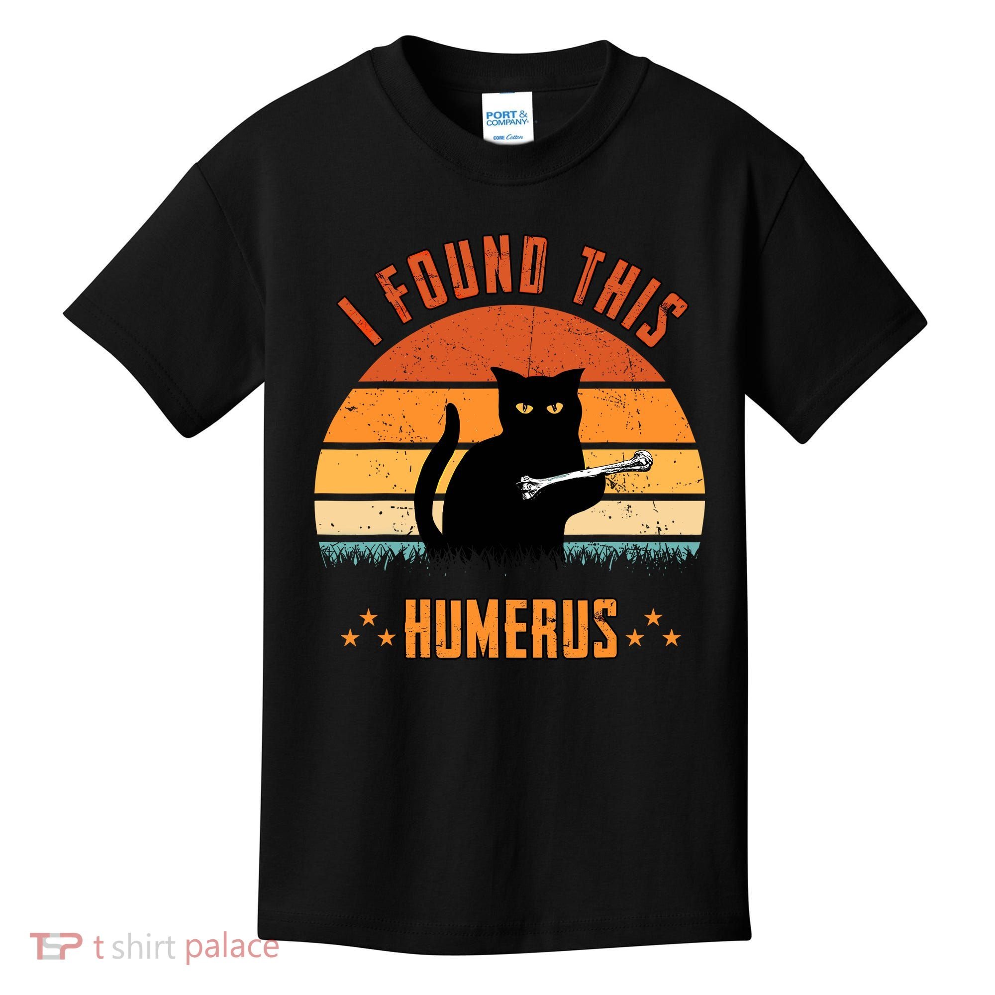 Scary I Found This Humerus Cat Black Humorous Kids T-Shirt