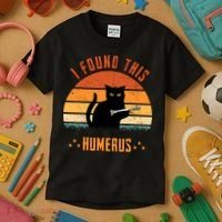 Scary I Found This Humerus Cat Black Humorous Kids T-Shirt thumb 3