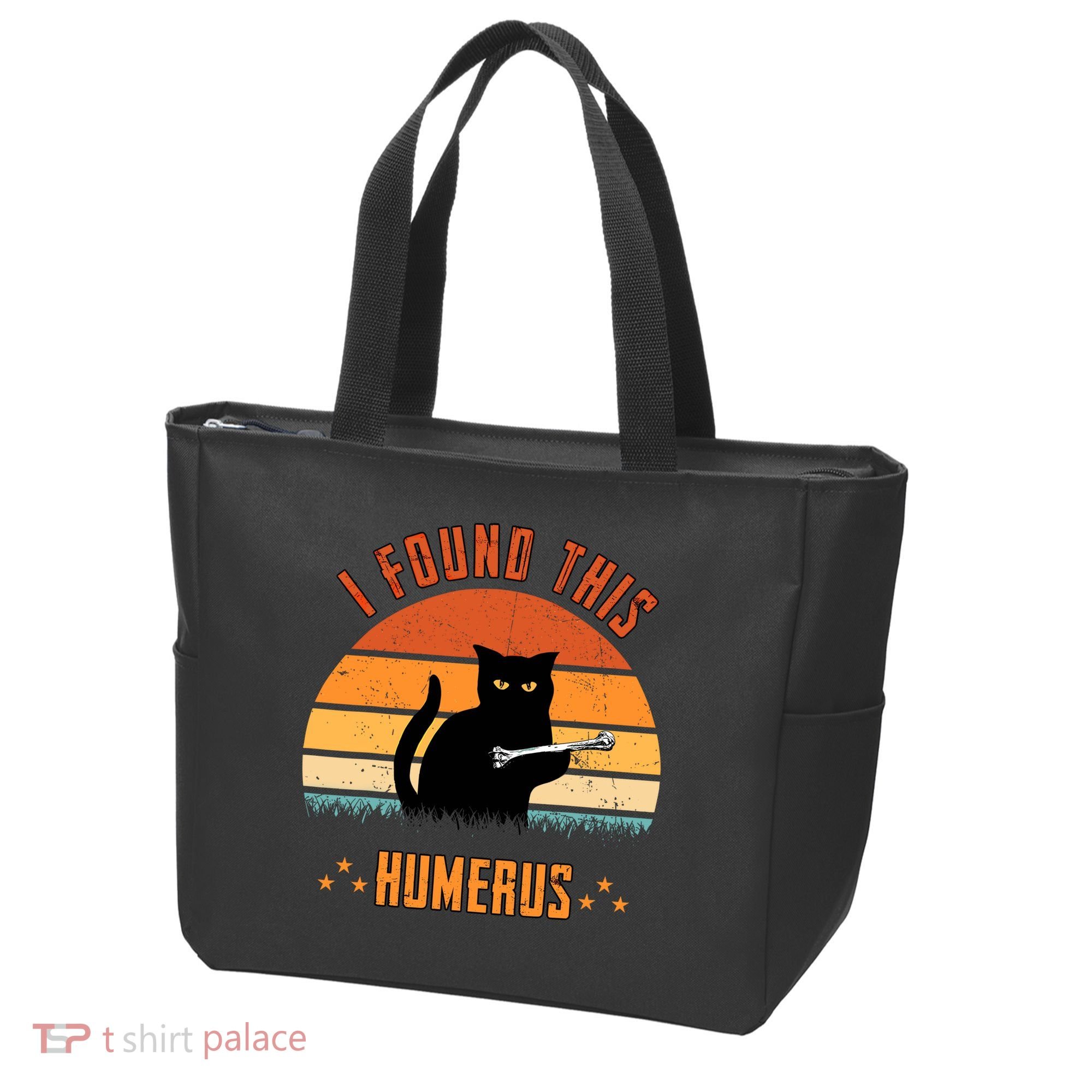 Scary I Found This Humerus Cat Black Humorous Tote Bag