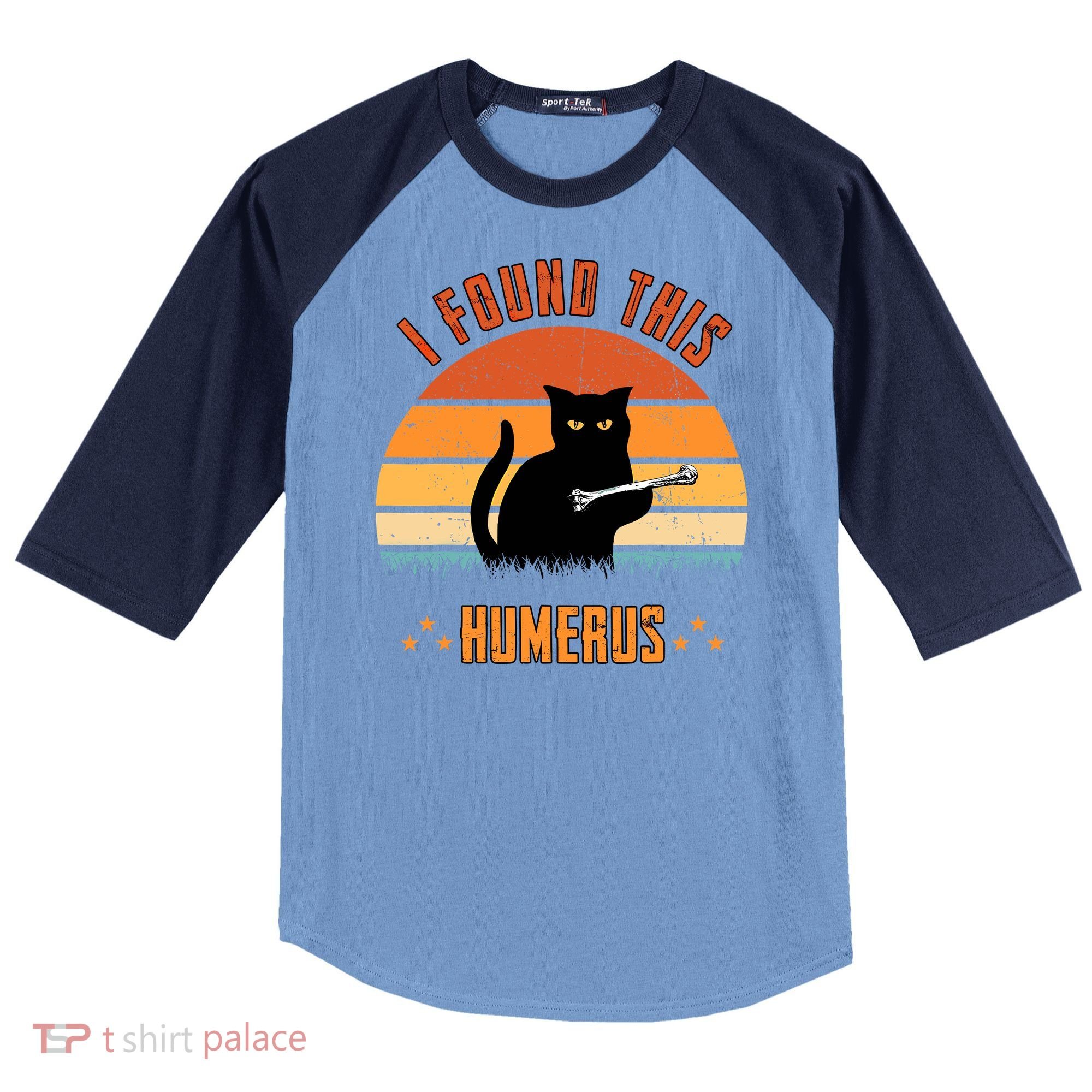 Scary I Found This Humerus Cat Black Humorous Raglan Baseball Sleeve Shirt