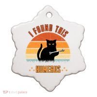 Scary I Found This Humerus Cat Black Humorous Ceramic Ornament thumb 0