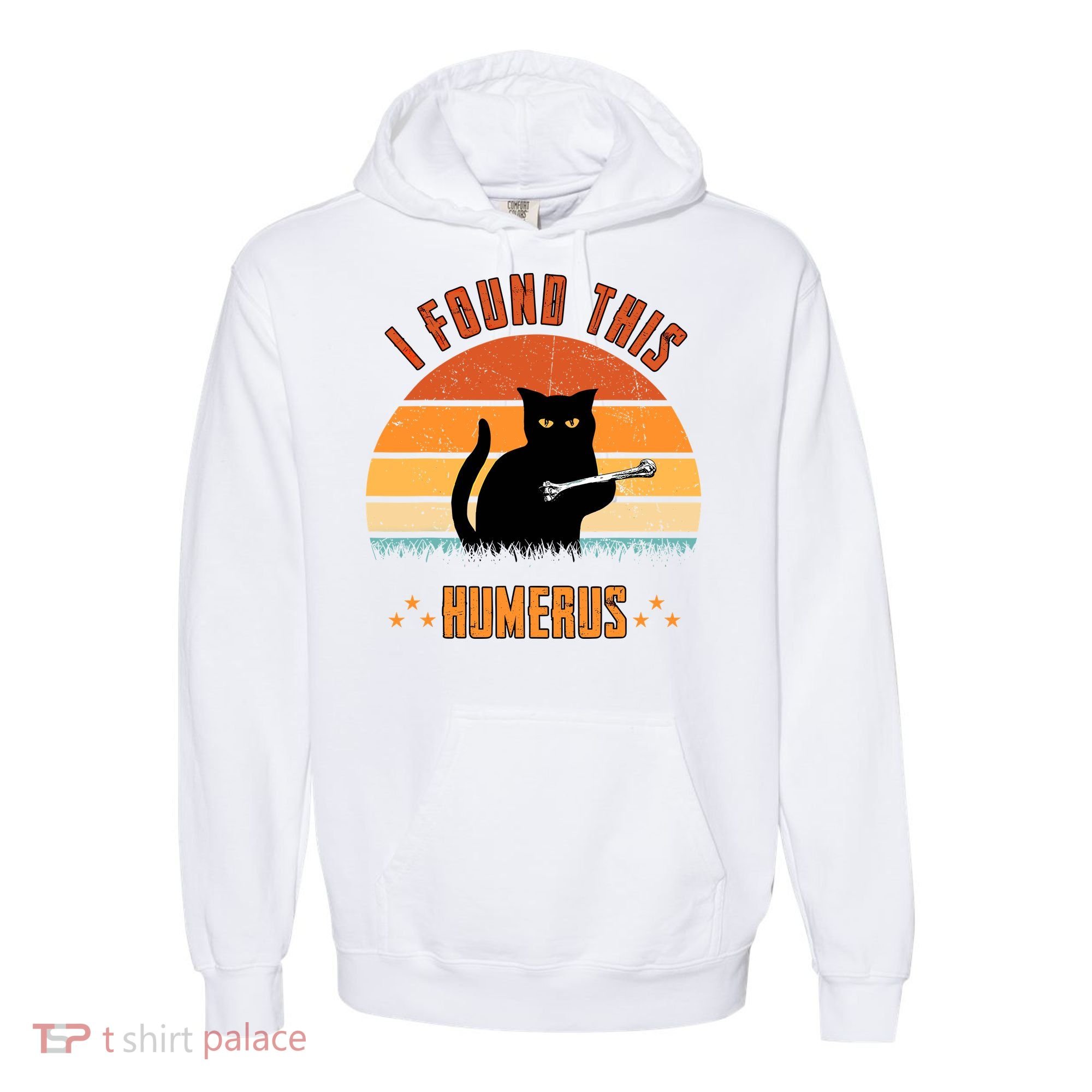 Scary I Found This Humerus Cat Black Humorous Comfort Colors Garment-Dyed Hooded Sweatshirt