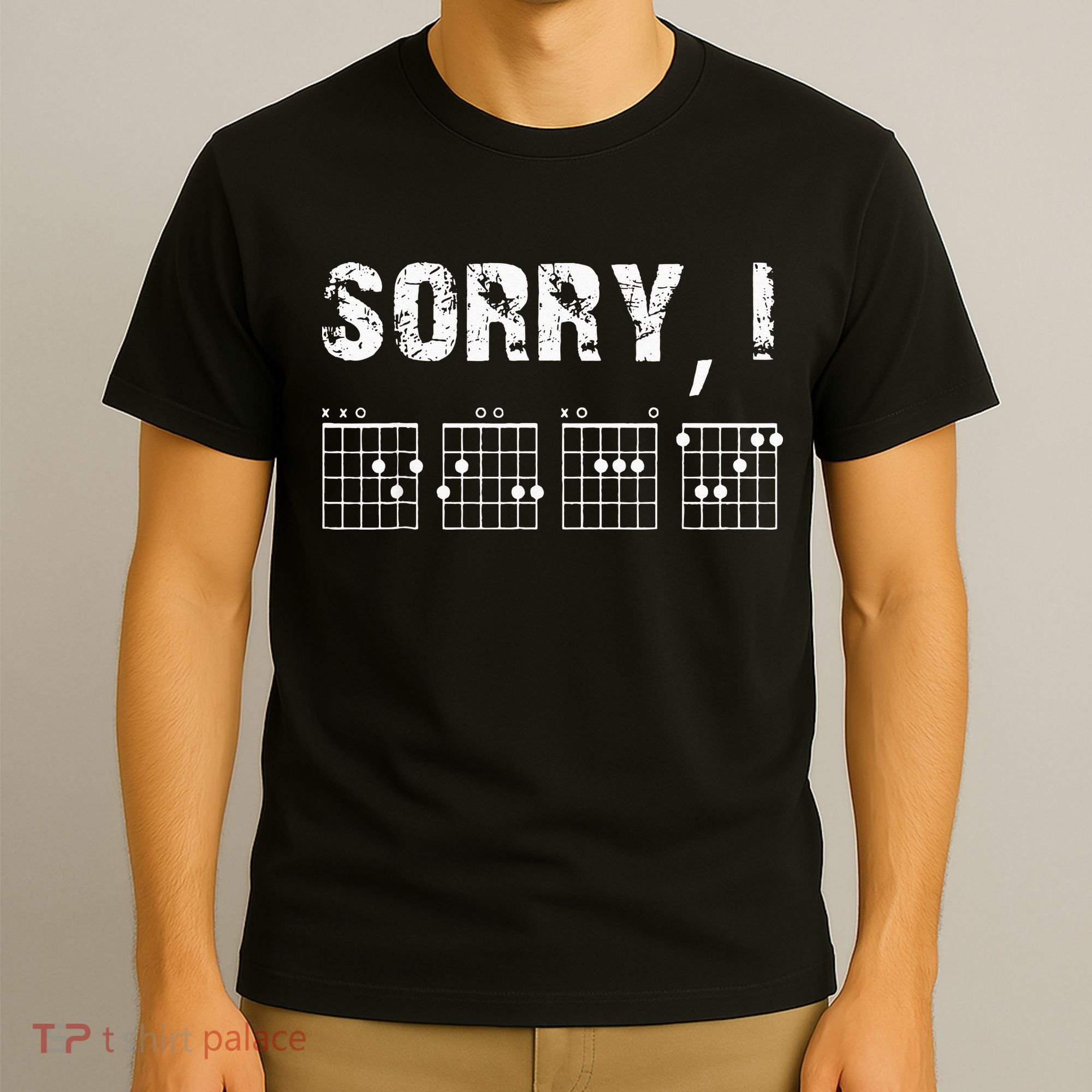 Sorry IDGAF Funny Hidden Message Guitar Chords For Lover T-Shirt