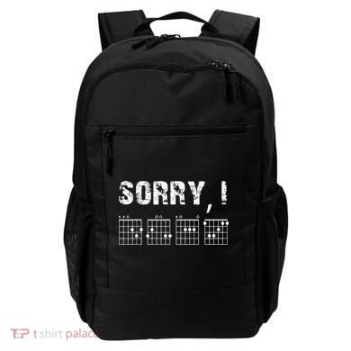 Sorry IDGAF Funny Hidden Message Guitar Chords For Lover Backpack