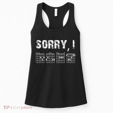 Sorry IDGAF Funny Hidden Message Guitar Chords For Lover Women's Tank Top