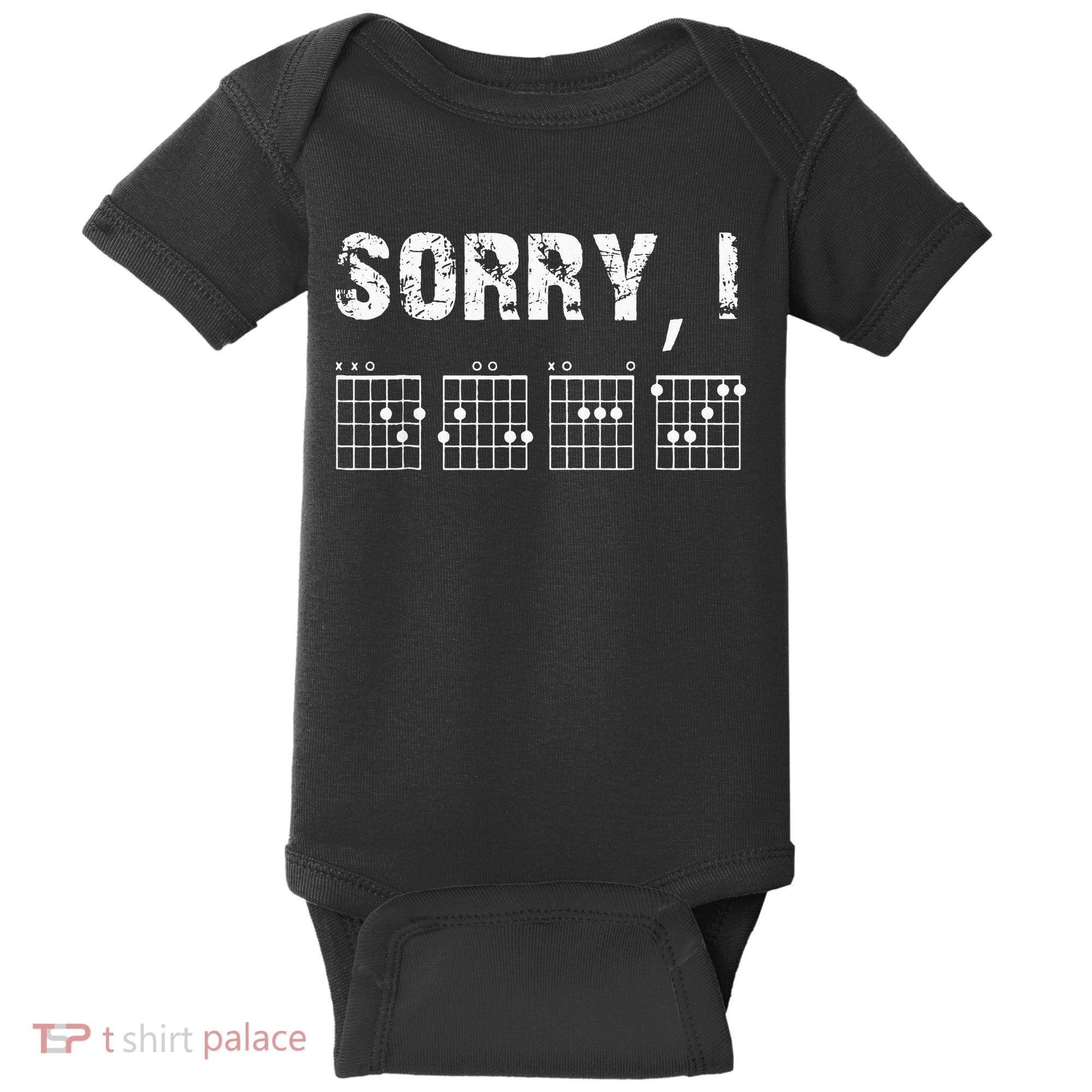 Sorry IDGAF Funny Hidden Message Guitar Chords For Lover Baby Bodysuit