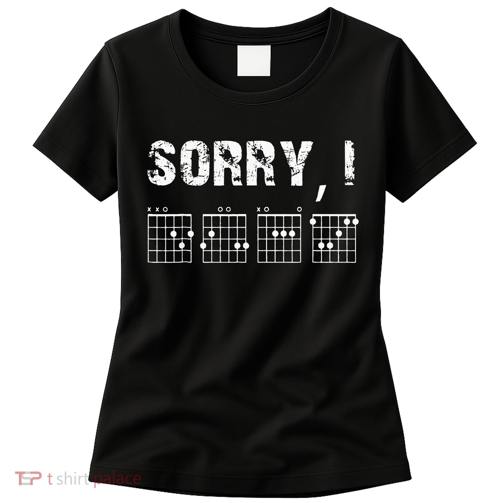 Sorry IDGAF Funny Hidden Message Guitar Chords For Lover Women's T-Shirt