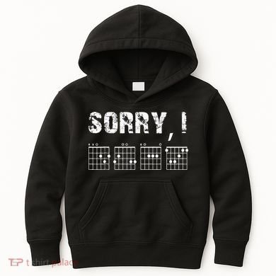 Sorry IDGAF Funny Hidden Message Guitar Chords For Lover Kids Hoodie