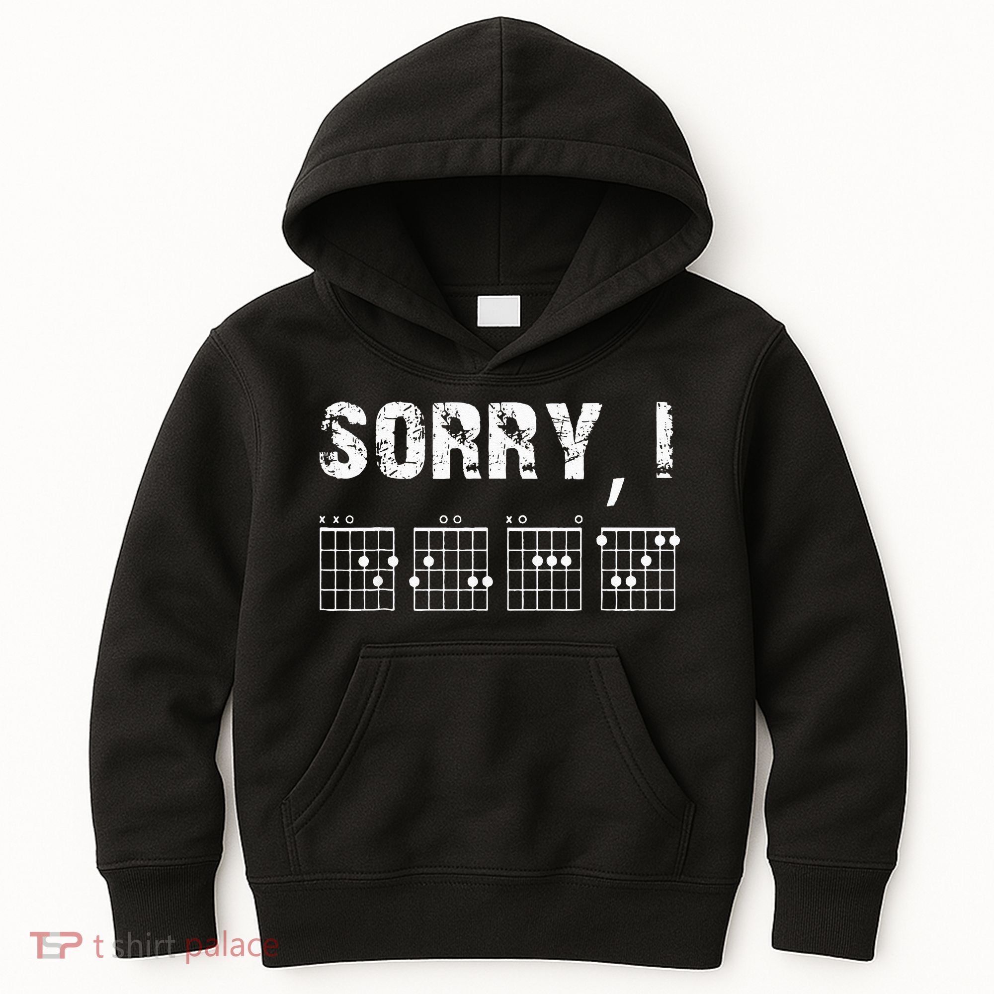 Sorry IDGAF Funny Hidden Message Guitar Chords For Lover Kids Hoodie