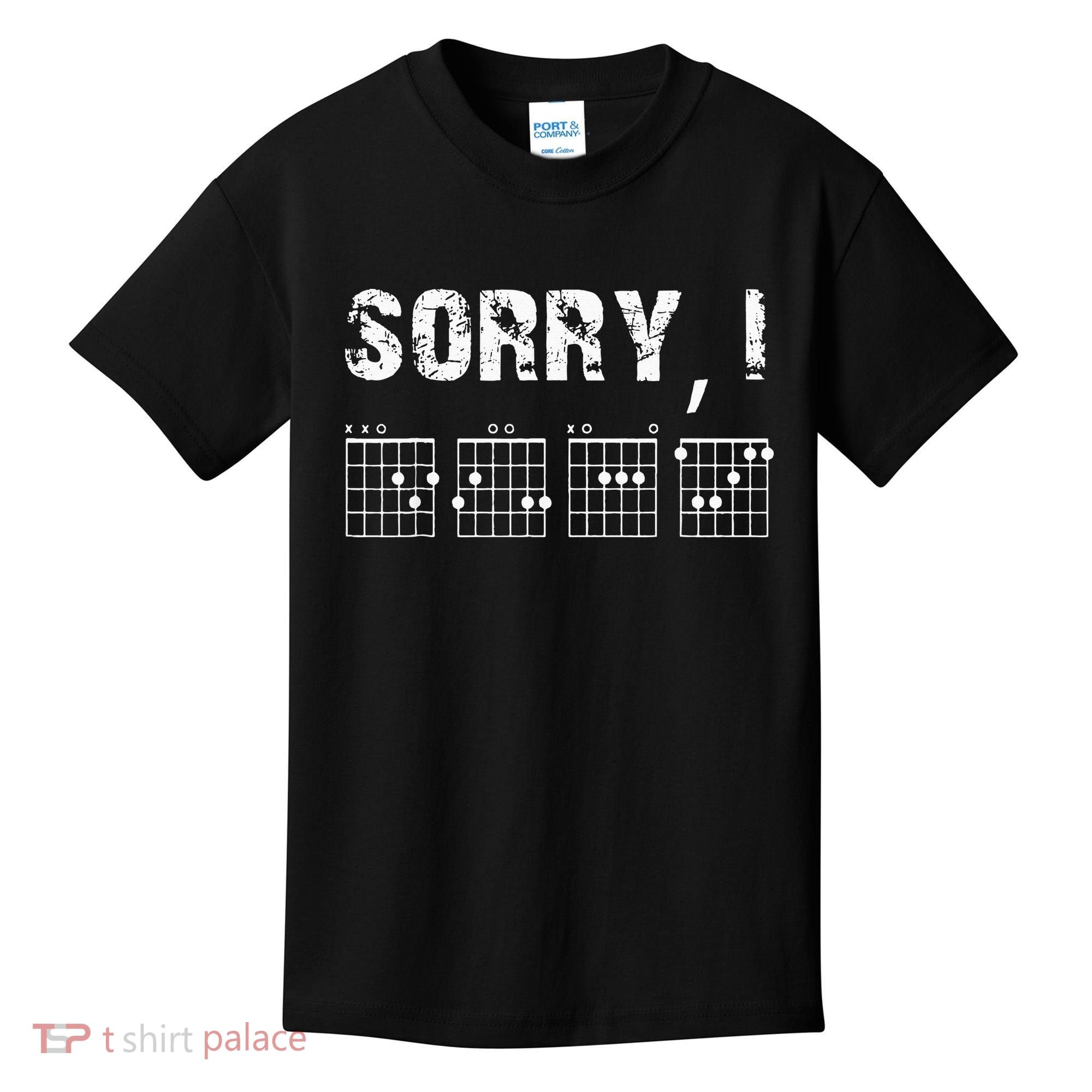 Sorry IDGAF Funny Hidden Message Guitar Chords For Lover Kids T-Shirt