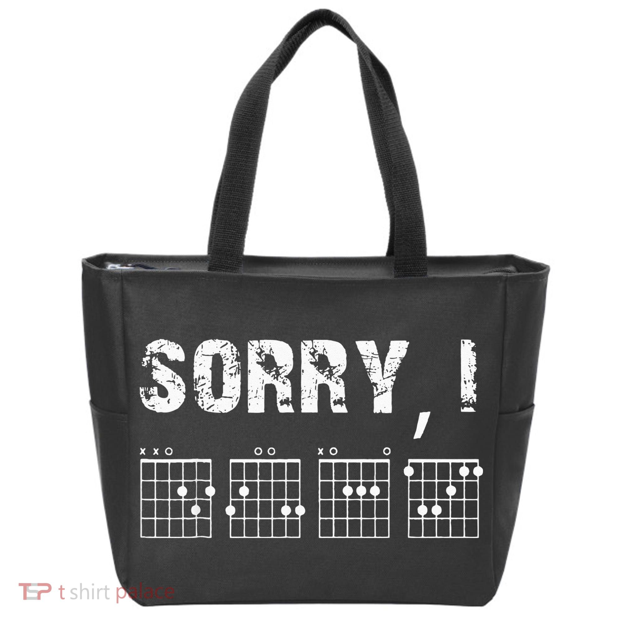 Sorry IDGAF Funny Hidden Message Guitar Chords For Lover Tote Bag