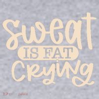 Sweat Is Fat Crying Women's Racerback Cropped Tank thumb 2