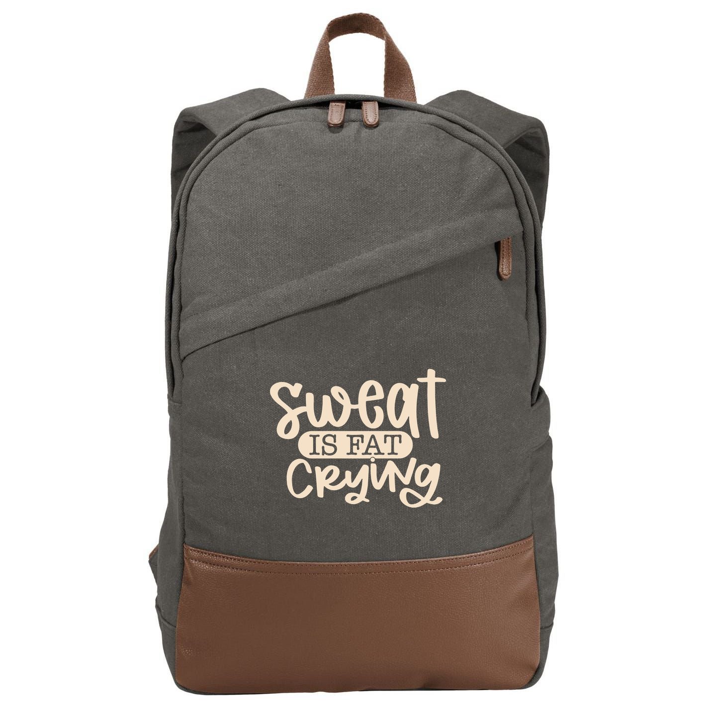 Sweat Is Fat Crying Cotton Canvas Backpack