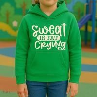 Sweat Is Fat Crying Kids Hoodie thumb 3