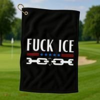 Support Immigrants Fuck Ice Golf Towel thumb 1