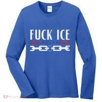 Support Immigrants Fuck Ice Women's Long Sleeve Shirt thumb 0