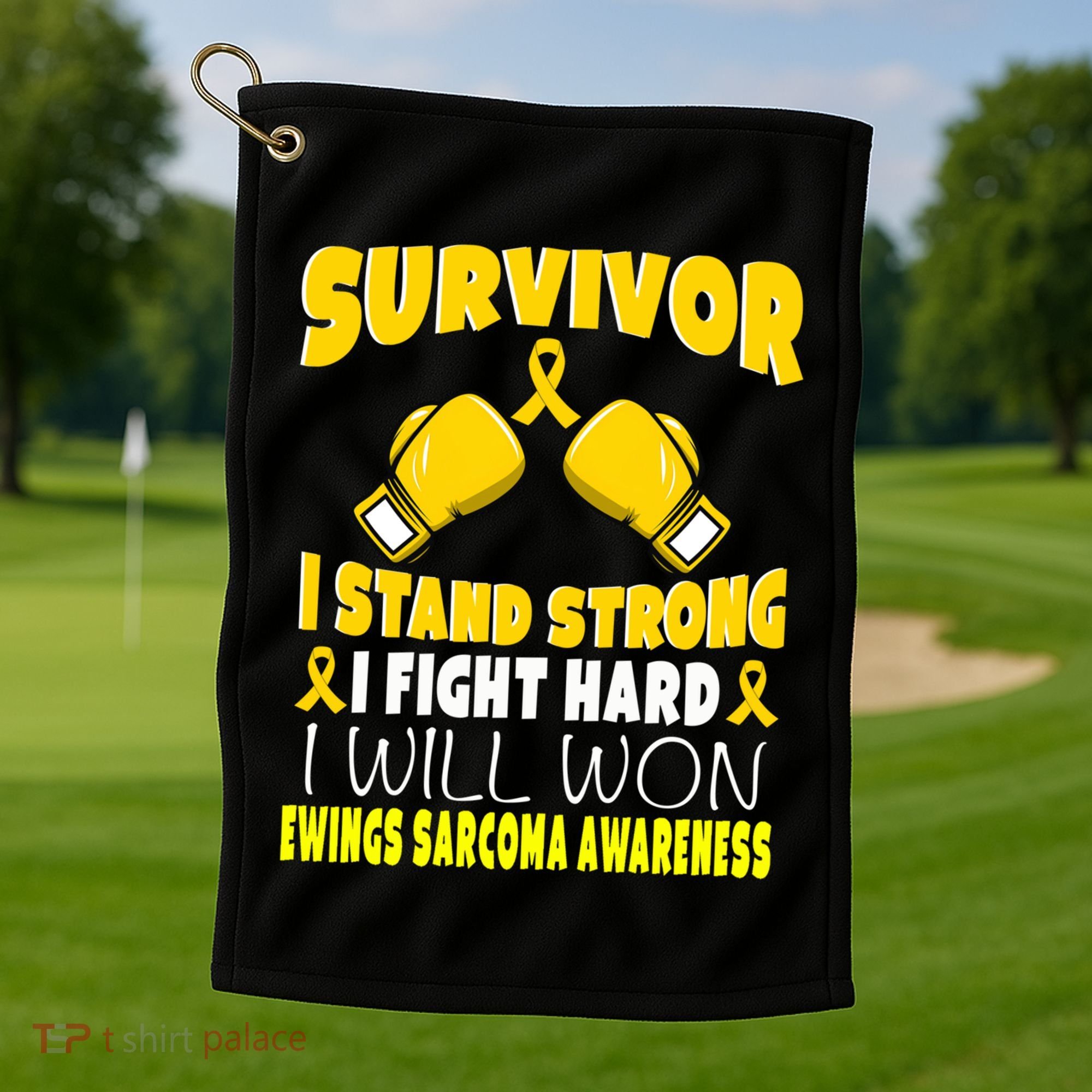 Survivor I Fight Hard Ewings Sarcoma Awareness Cool Gift Golf Towel