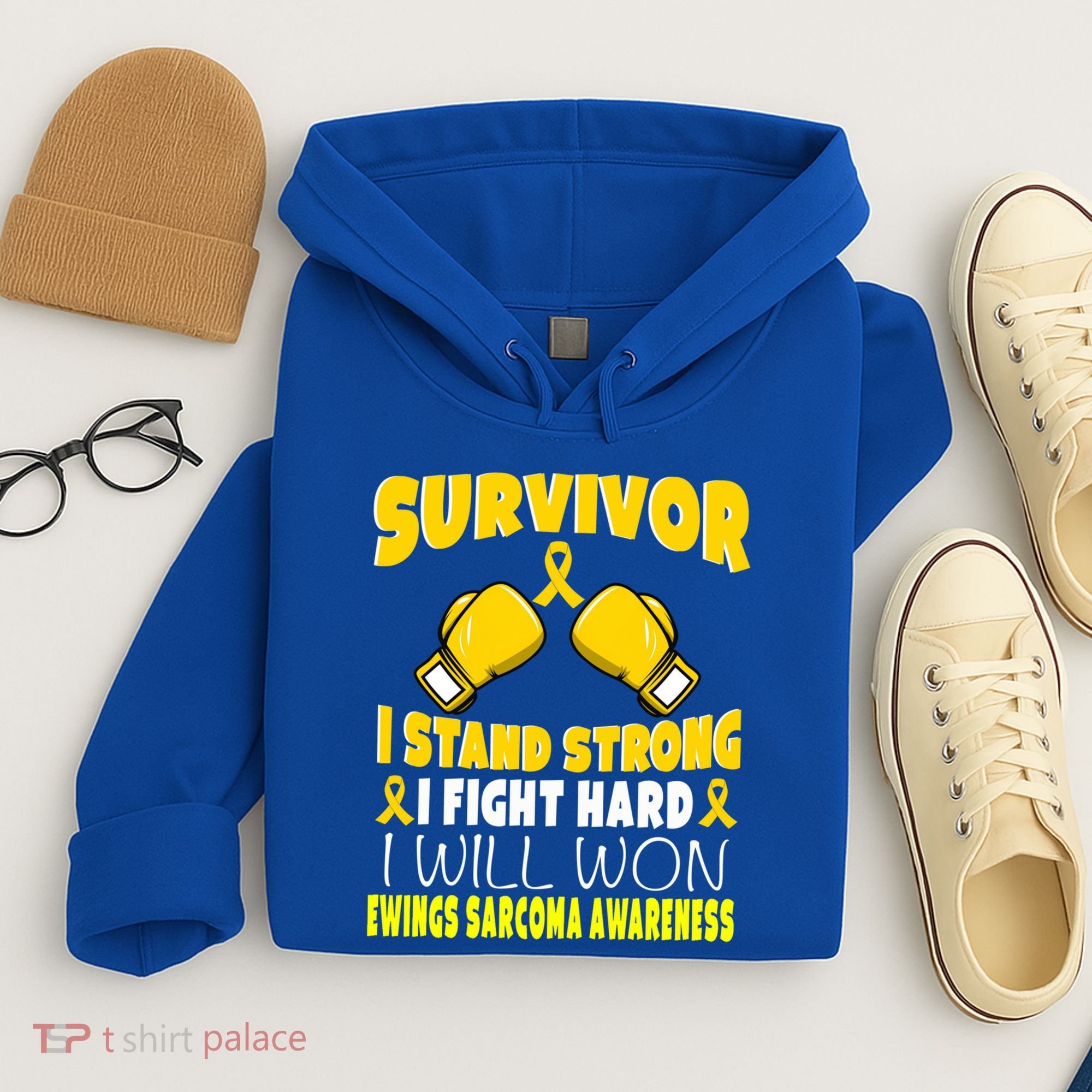 Survivor I Fight Hard Ewings Sarcoma Awareness Cool Gift Hoodie