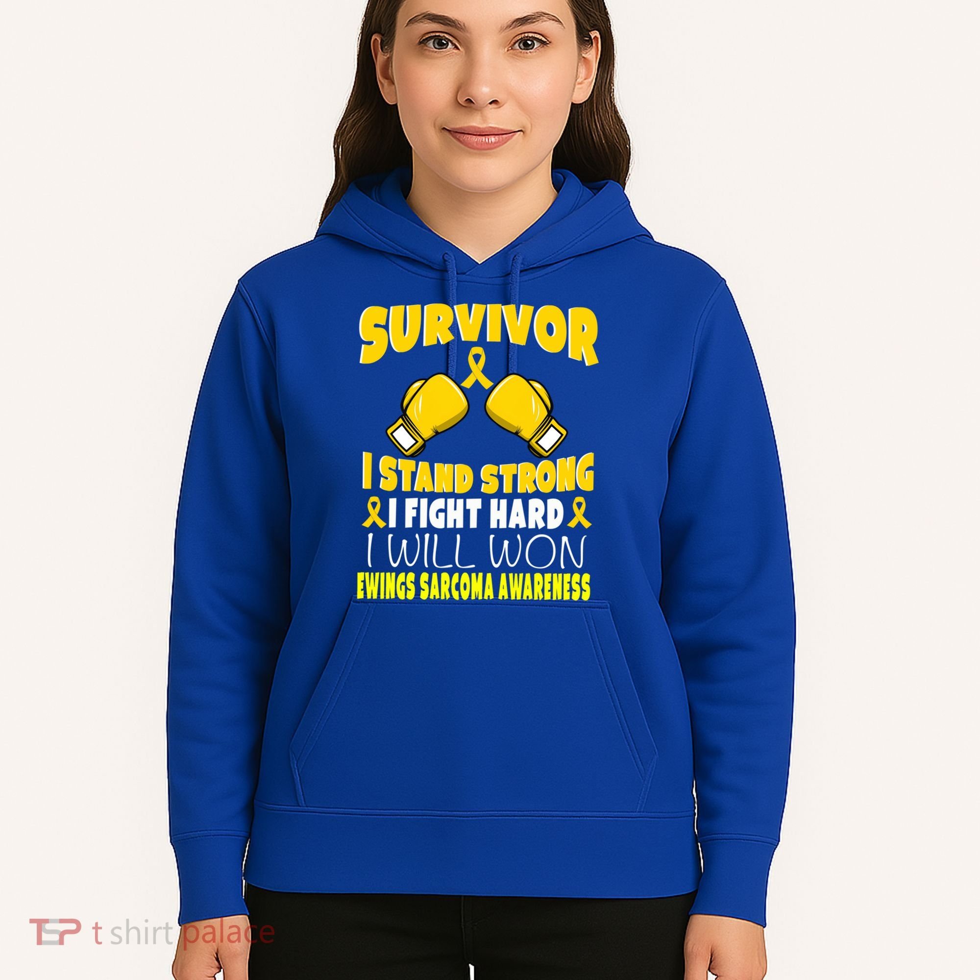 Survivor I Fight Hard Ewings Sarcoma Awareness Cool Gift Hoodie