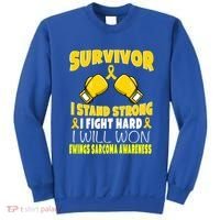 Survivor I Fight Hard Ewings Sarcoma Awareness Cool Gift Sweatshirt thumb 0
