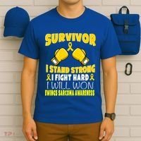 Survivor I Fight Hard Ewings Sarcoma Awareness Cool Gift T-Shirt thumb 6